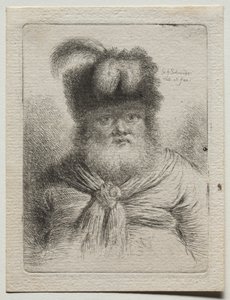 Alter Mann mit einer Pelzmütze von Georg Friedrich Schmidt