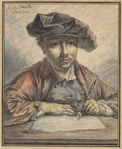 Selbstporträt beim Skizzieren von Georg Friedrich Schmidt