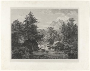 Flusslandschaft im Norden von Tirol von Georg Heinrich Busse