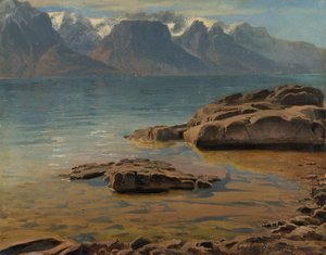 Genfer See bei Vevey gegen Evian von Georg Heinrich Crola