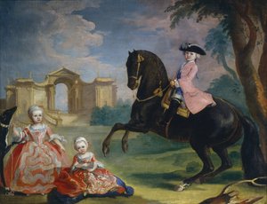 Porträt der Kinder von Graf Iwan Illarionowitsch Woronzow: Artemi, Anna und Eudokia Avdotya, 1754