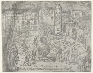Feuerwerk am 23. Juni 1595 zur Einfahrt des Markgrafen von Brandenburg nach Küstrin