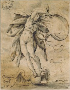 Fortuna mit Segel auf einer geflügelten Kugel von Georg Kopp