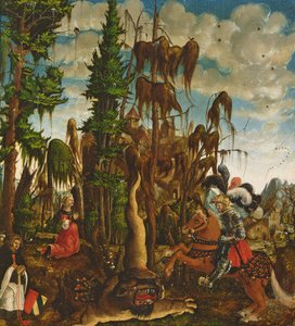 St. Georg rettet die Prinzessin vor dem Drachen, 1520 von Georg Lemberger