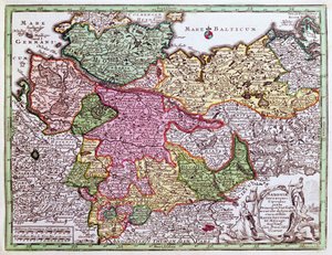Karte von Norddeutschland, aus einem Atlas