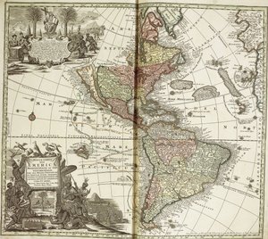Karte von Amerika, 1744