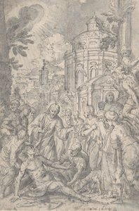 Die Auferweckung des Jünglings von Naim, spätes 16. bis frühes 17. Jahrhundert von Georg Pecham