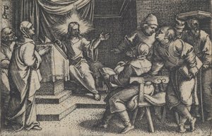 Christus mit den Doktoren im Tempel, aus Die Geschichte von Christus, 1534-35