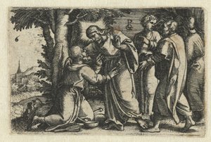 Christus heilt einen Aussätzigen (Leben Christi) von Georg Pencz