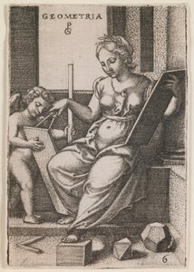 Geometrie, aus der Serie "Die freien Künste", ca. 1541