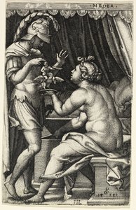 Medea und Jason, aus Griechische Heldinnen von Georg Pencz
