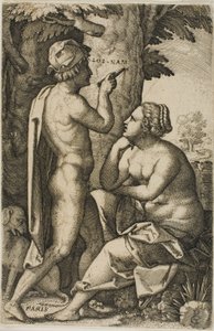 Paris und Oenone, aus Griechische Heldinnen von Georg Pencz