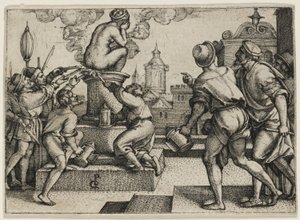 Die bestrafte Kurtisane, aus Die Geschichte des Magiers Virgil von Georg Pencz