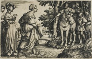 Die Königin von Saba vermeidet die Holzbrücke von Georg Pencz