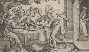 Die drei Engel besuchen Abraham, aus der Geschichte Abrahams