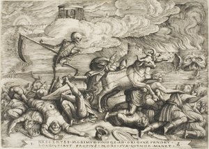 Der Triumph des Todes, Platte fünf aus Die Triumphe von Petrarca von Georg Pencz