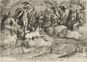 Der Triumph der Ewigkeit, Tafel sechs aus Die Triumphe von Petrarca von Georg Pencz