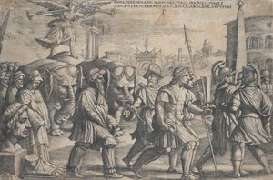 Der Triumph des Ruhms über die Keuschheit, aus Die Triumphe von Petrarca