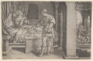 Tobiolus bringt ein Sühneopfer dar, aus der Geschichte von Tobias, 1543