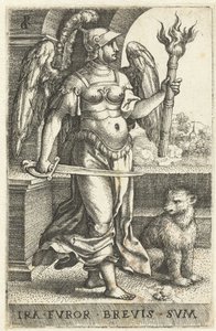 Zorn (Ira) Ira fvror brevis svm (Titel auf dem Objekt) Sieben Todsünden (Serientitel) von Georg Pencz