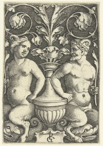 Weiblicher und männlicher Satyr