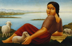 Mädchen mit Schafen, 1923