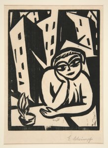 Frau am Fenster von Georg Schrimpf