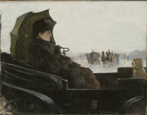 Dame in einer Landaukutsche, Paris von Georg Vilhelm Pauli