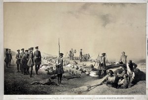 Großherzöge Nikolai Nikolajewitsch und Michael Nikolajewitsch besuchen eine Redoute nach dem Angriff (12. Februar 1855)