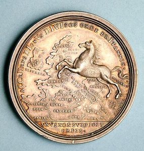 Medaille zur Erinnerung an den Thronbesteigung von George I von Georg Wilhelm Vestner