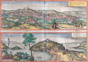 Burgos, San Sebastián, Spanien von Georg and Hogenberg Franz (1535 90) Braun