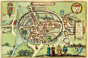 Canterbury, England von Georg and Hogenberg Franz (1535 90) Braun