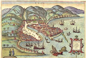 Chios, Griechenland von Georg and Hogenberg Franz (1535 90) Braun