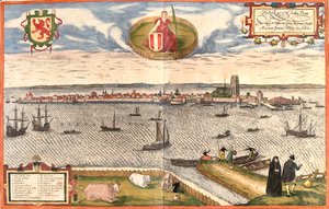 Dordrecht, Niederlande von Georg and Hogenberg Franz (1535 90) Braun