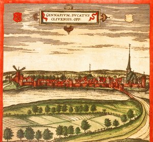 Gennep, Niederlande von Georg and Hogenberg Franz (1535 90) Braun