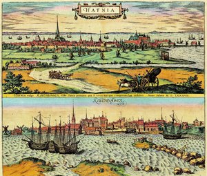 Hafnia/Kopenhagen, Dänemark von Georg Braun and Hogenberg Franz