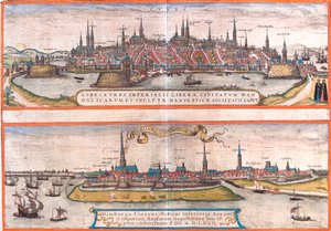Lübeck, Hamburg, Deutschland von Georg and Hogenberg Franz (1535 90) Braun