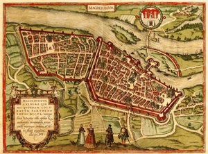 Magdeburg, Deutschland von Georg and Hogenberg Franz (1535 90) Braun