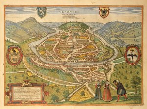 Karte von Besançon aus Civitates Orbis Terrarum von Georg Braun