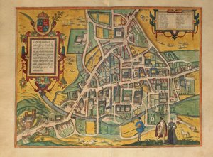 Karte von Cambridge aus Civitates Orbis Terrarum