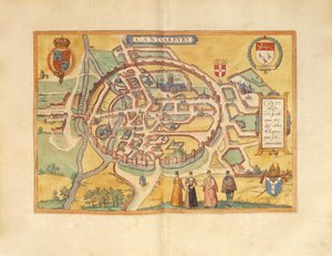 Karte von Canterbury aus Civitates Orbis Terrarum von Georg Braun