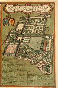 Karte des Schlosses Fontainebleau aus Civitates Orbis Terrarum
