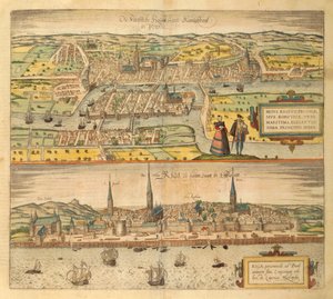 Karte von Königsberg und Riga aus Civitates Orbis Terrarum von Georg Braun von Georg Braun and Hogenberg Franz