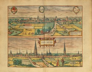 Karte von Lippe und Dortmund aus Civitates Orbis Terrarum von Georg Braun von Georg Braun and Hogenberg Franz