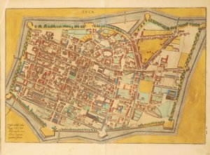 Karte von Lucca aus Civitates Orbis Terrarum von Georg Braun