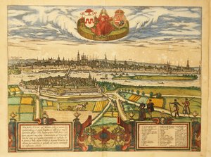 Karte von Maastricht aus Civitates Orbis Terrarum von Georg Braun