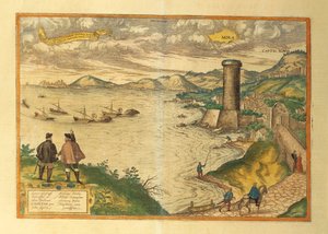 Karte von Mola di Bari, Apulien aus Civitates Orbis Terrarum