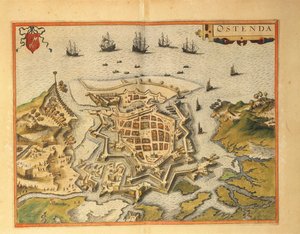 Karte von Ostende aus Civitates Orbis Terrarum von Georg Braun