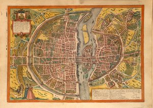 Karte von Paris aus Civitates Orbis Terrarum von Georg Braun