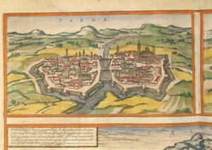Karte von Parma aus Civitates Orbis Terrarum